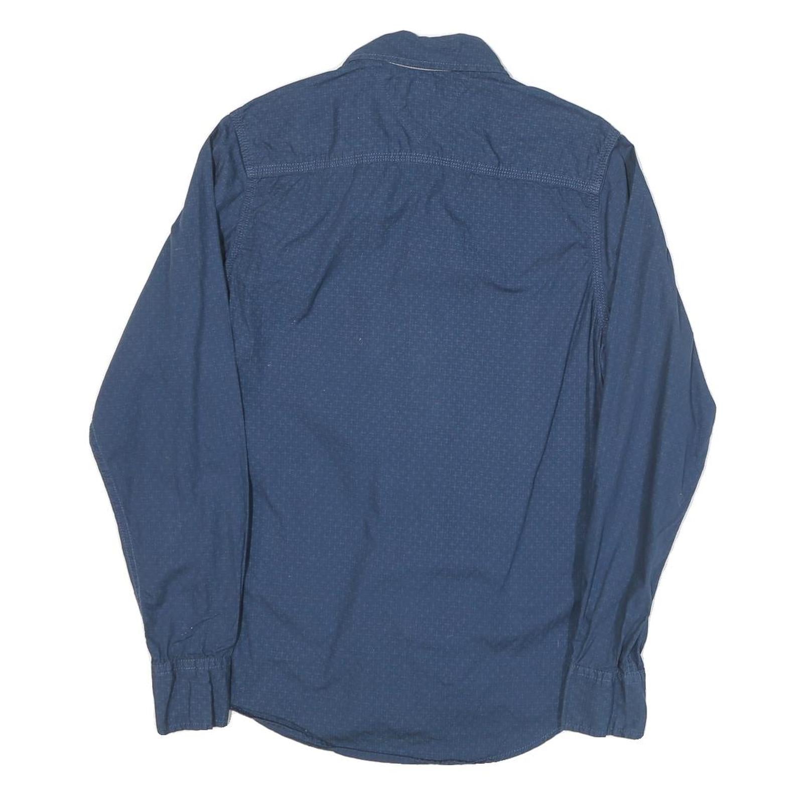 TOMMY HILFIGER Mens Blue Button-Down Shirt XS Cotton Blend Classic Fit Casual