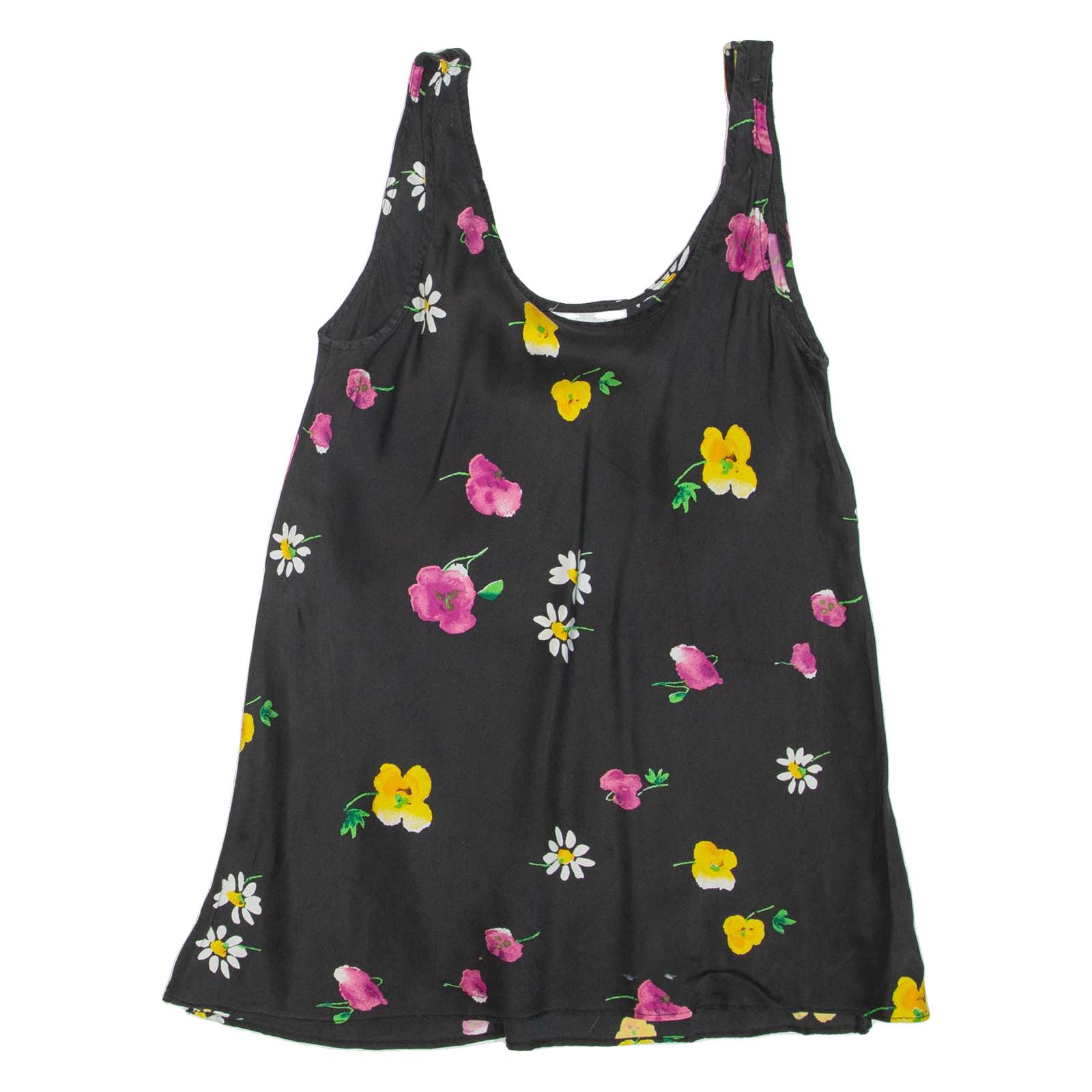 GALAXY Womens Printed Vest Black Sleeveless Floral M