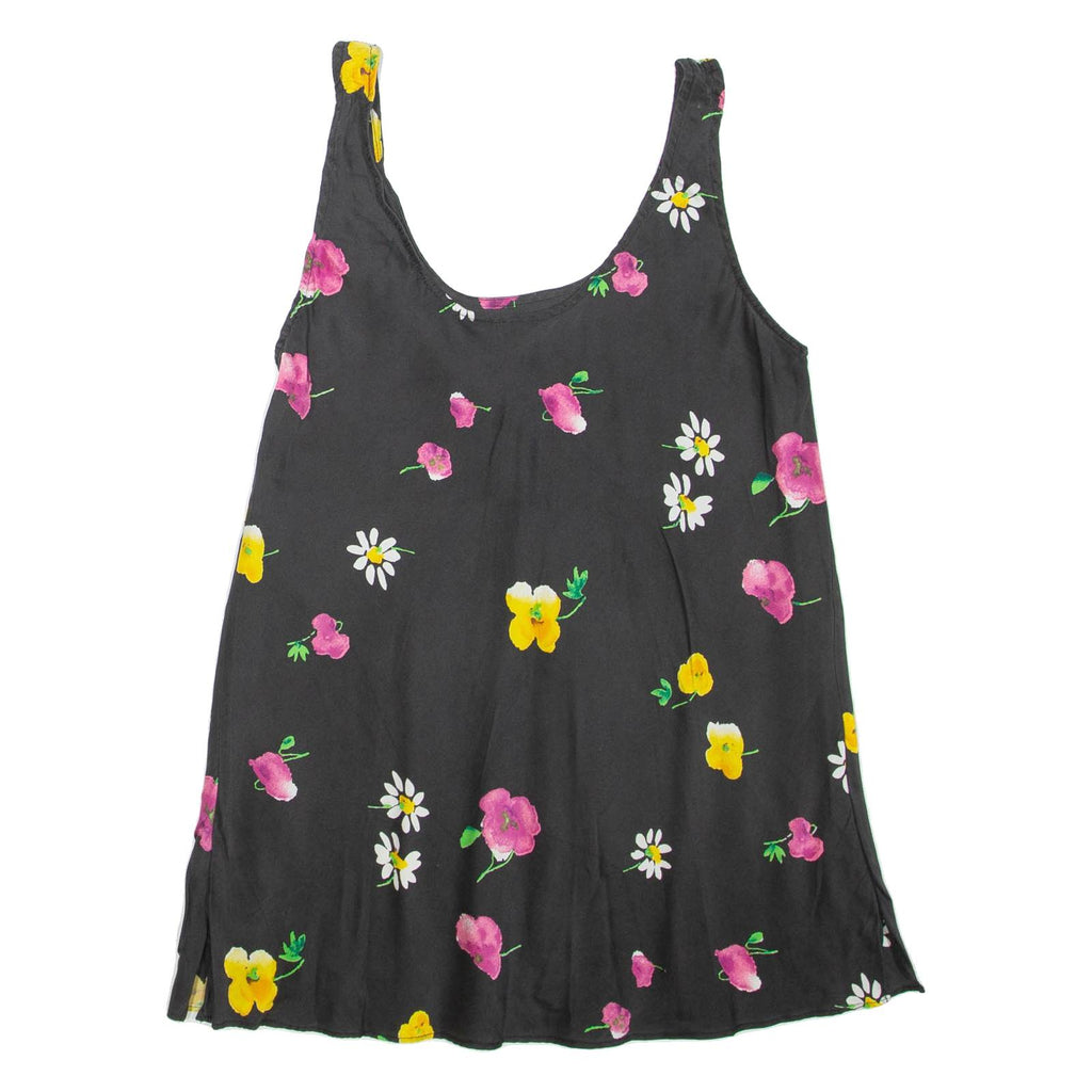GALAXY Womens Printed Vest Black Sleeveless Floral M