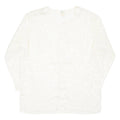 Womens Printed Blouse Cream Long Sleeve Floral XL