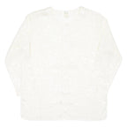 Womens Printed Blouse Cream Long Sleeve Floral XL