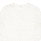 Womens Printed Blouse Cream Long Sleeve Floral XL