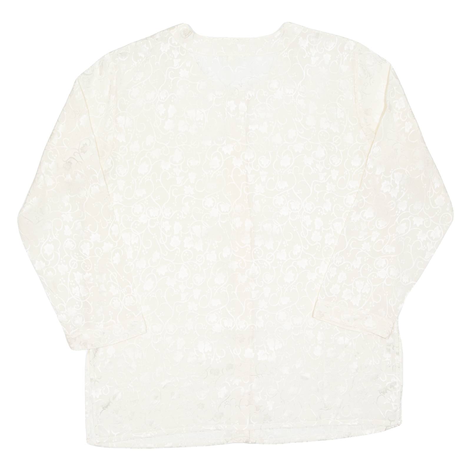 Womens Printed Blouse Cream Long Sleeve Floral XL