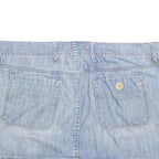 Womens Blue Cotton Blend Denim Mini Skirt Size M Casual Pockets Button