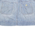 Womens Blue Cotton Blend Denim Mini Skirt Size M Casual Pockets Button