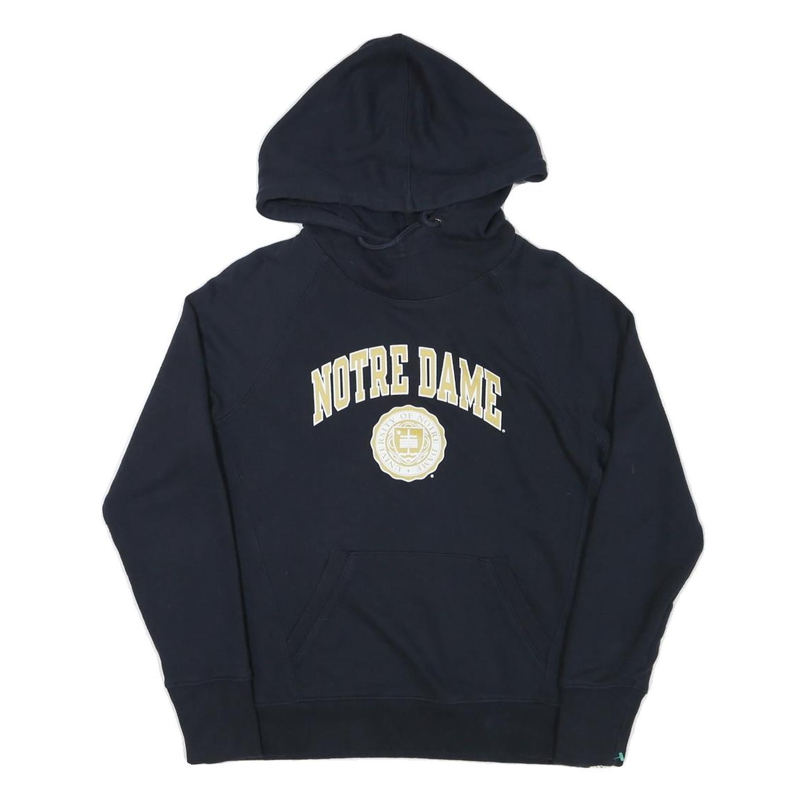 CHAMPION Womens Navy Blue Notre Dame Pullover Hoodie M Cotton Blend