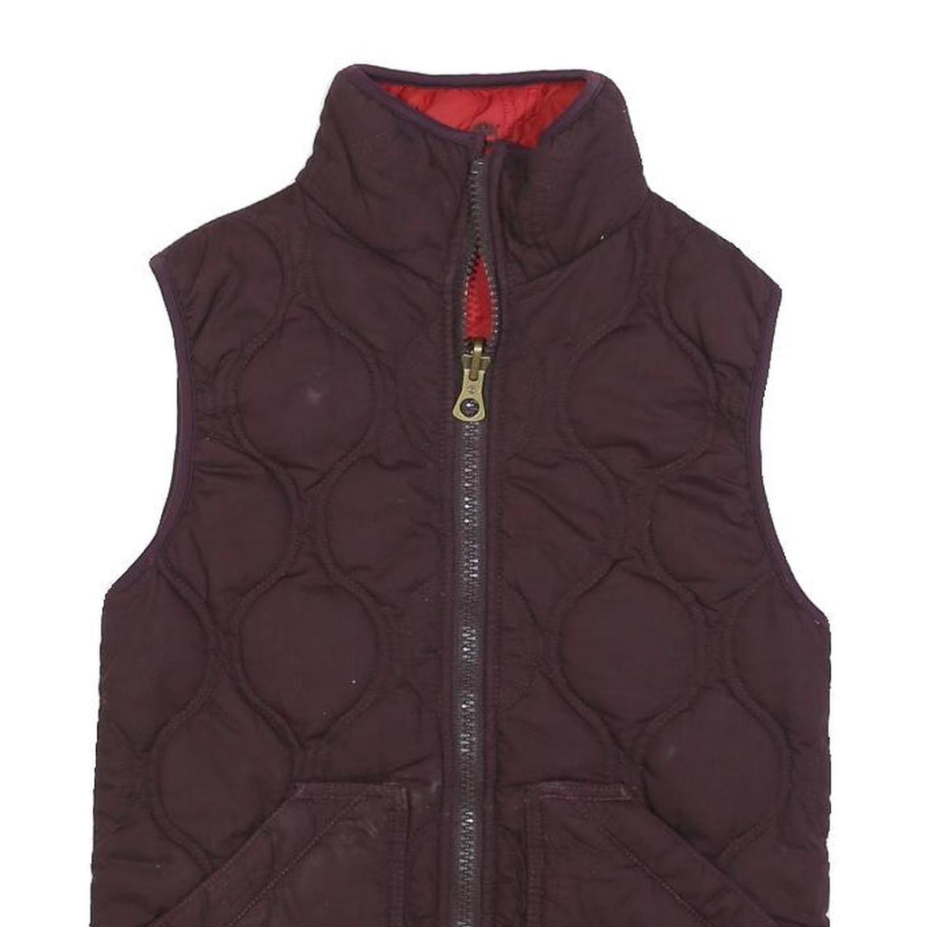 TIMBERLAND Womens Burgundy & Red Quilted Reversible Vest Jacket UK 8 Polyester