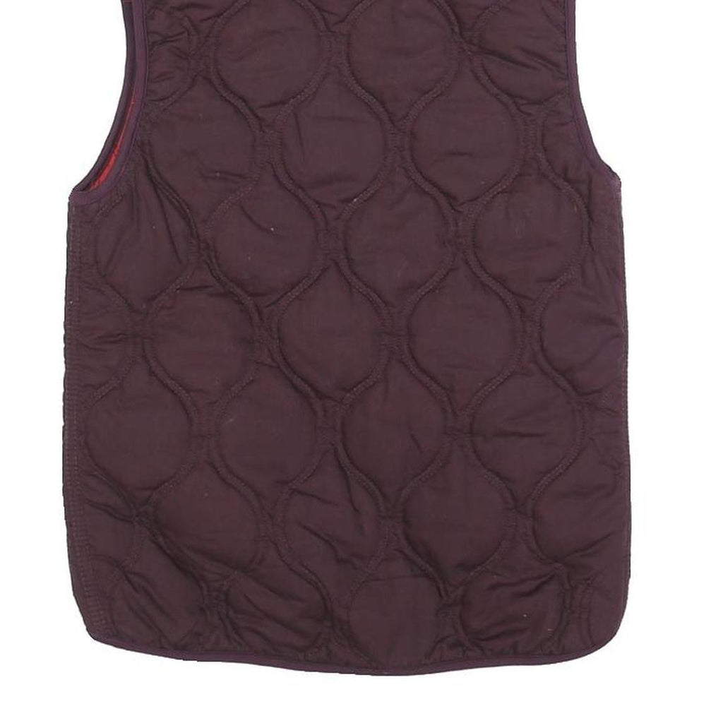 TIMBERLAND Womens Burgundy & Red Quilted Reversible Vest Jacket UK 8 Polyester
