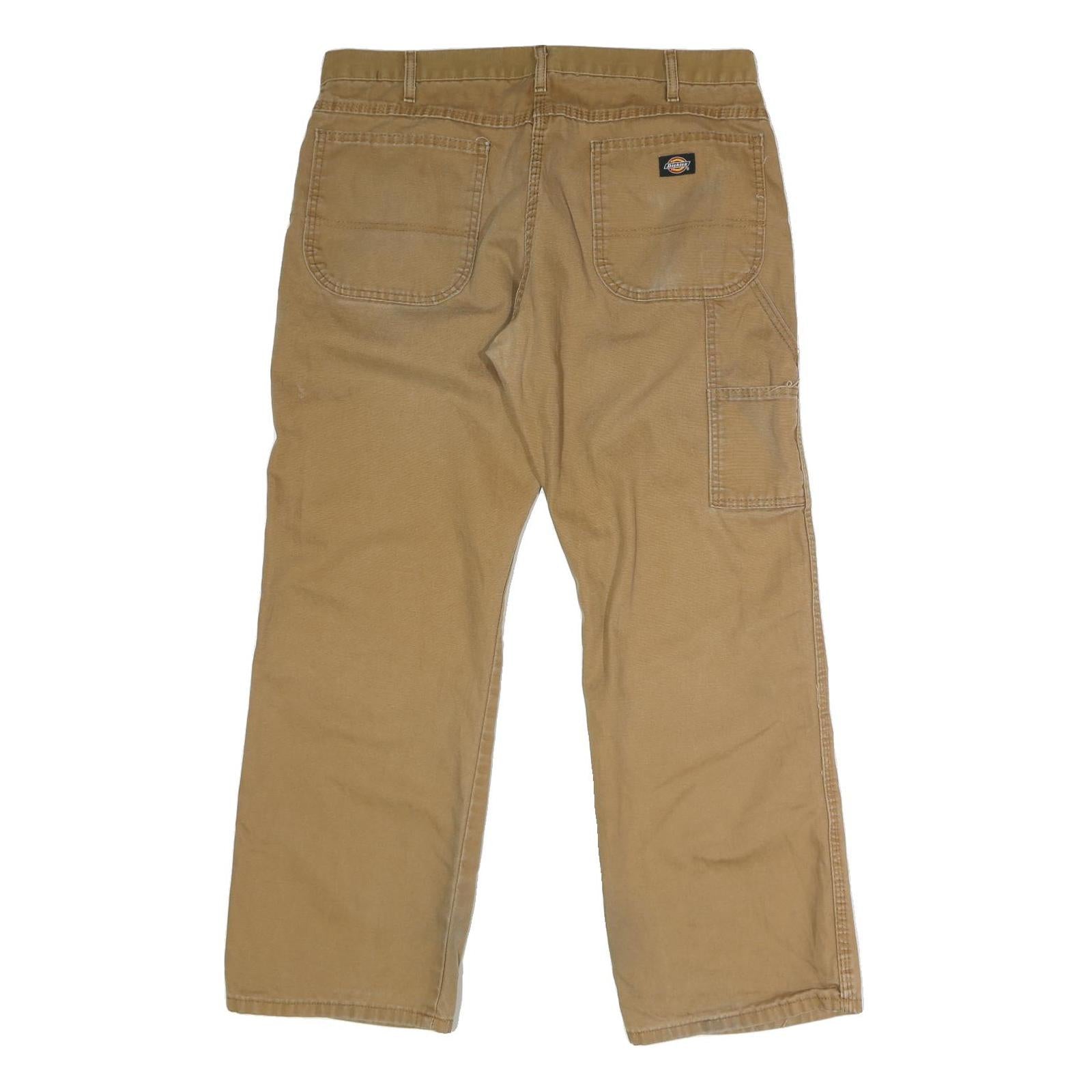 DICKIES Mens Jeans Beige Regular Straight Denim W36 L28 Workwear Trousers