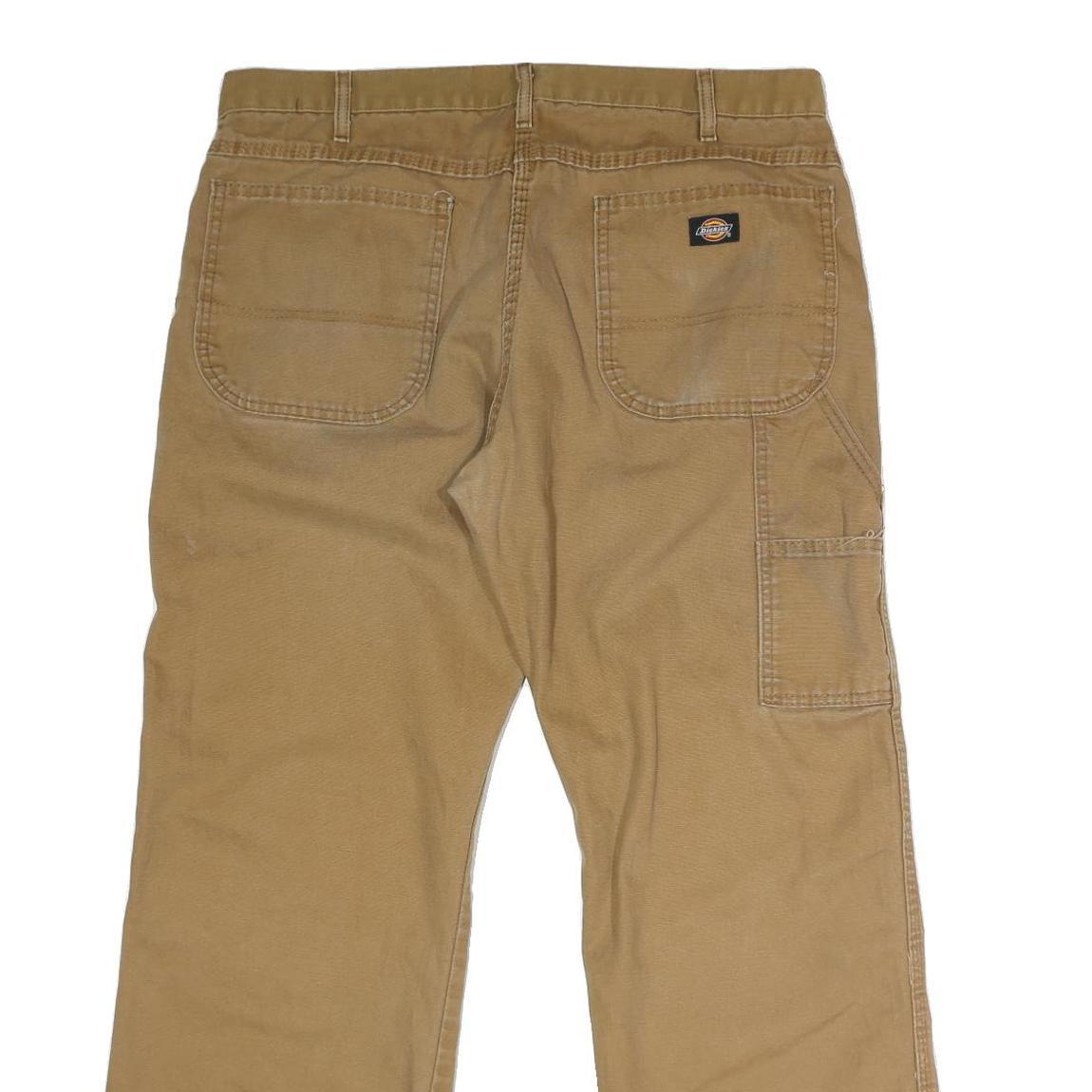 DICKIES Mens Jeans Beige Regular Straight Denim W36 L28 Workwear Trousers