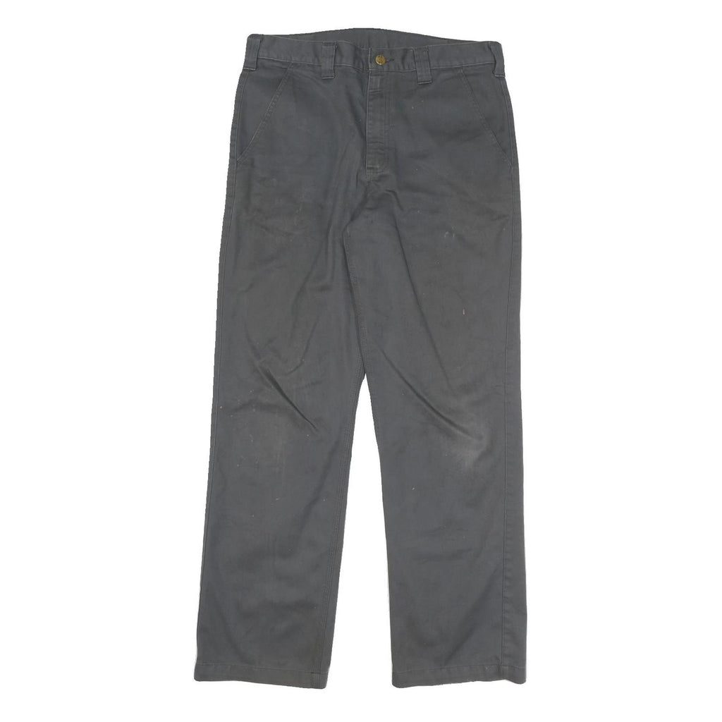 CARHARTT Mens Cotton Blend Grey Regular Straight Trousers W32 L31 Workwear Zip