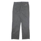 CARHARTT Mens Cotton Blend Grey Regular Straight Trousers W32 L31 Workwear Zip