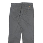 CARHARTT Mens Cotton Blend Grey Regular Straight Trousers W32 L31 Workwear Zip