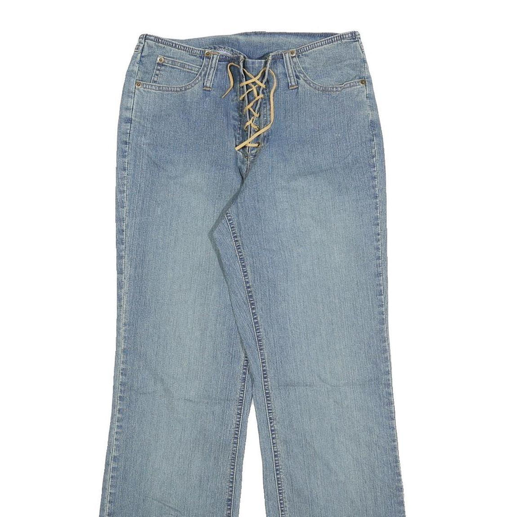 JEANOLOGY Womens Jeans Blue Regular Straight Denim Medium W28 L30 Drawstring