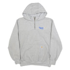 CARHARTT Mens Grey Hoodie L 1/4 Zip Pullover Cotton Blend Workwear