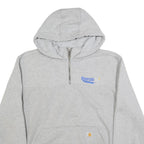 CARHARTT Mens Grey Hoodie L 1/4 Zip Pullover Cotton Blend Workwear