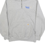 CARHARTT Mens Grey Hoodie L 1/4 Zip Pullover Cotton Blend Workwear
