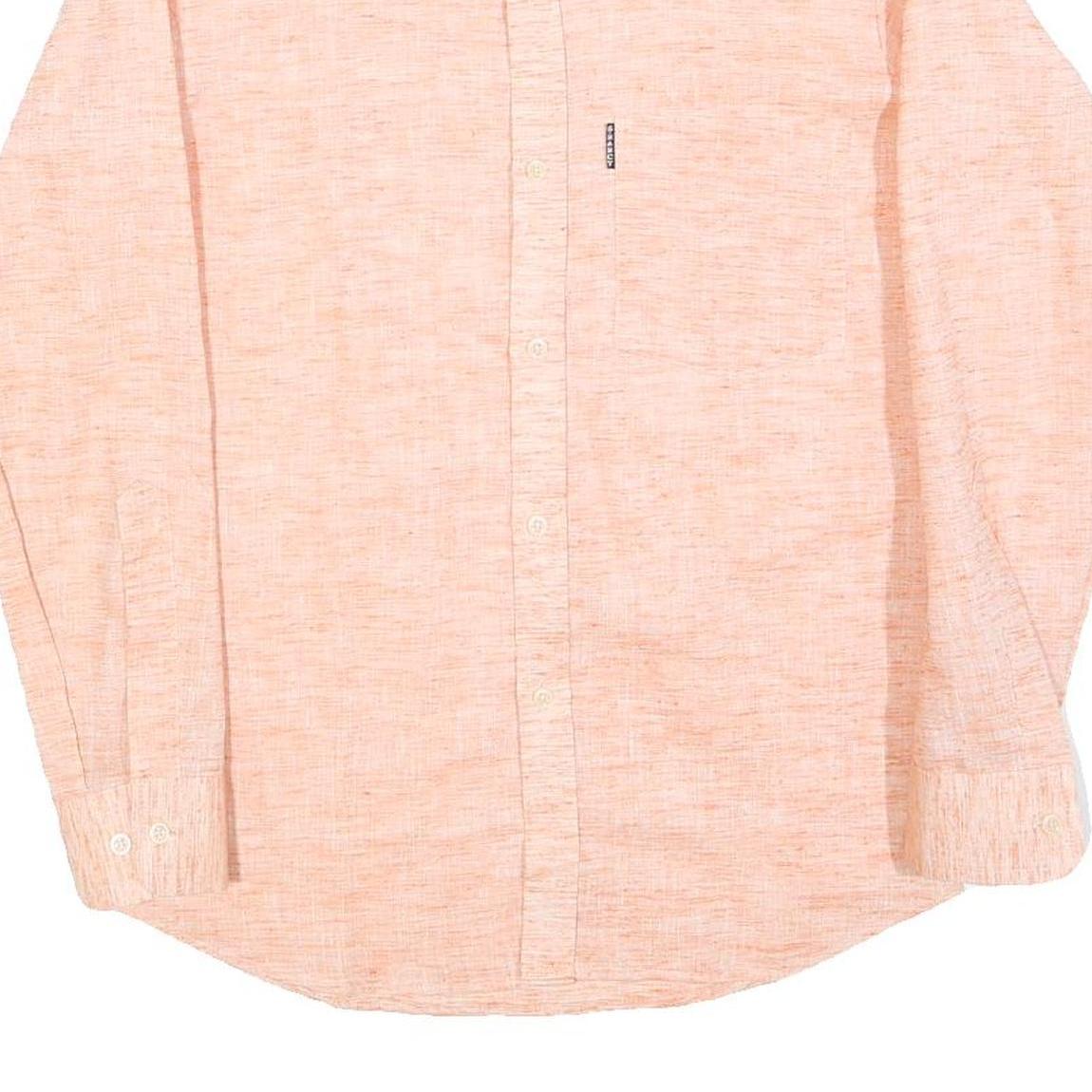 BHANCY Mens Peach Cotton Blend Shirt S Casual Lightweight Long Sleeve