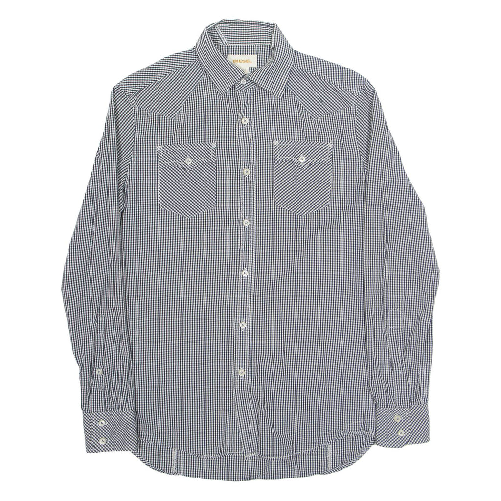 DIESEL Mens Shirt Black Gingham Long Sleeve S