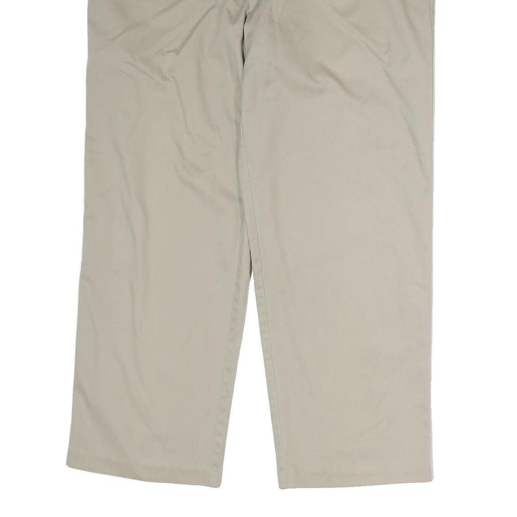 DOCKERS Mens Cotton Beige Regular Straight Trousers W38 L29 Classic Zip Front