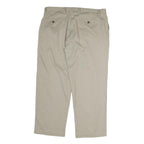 DOCKERS Mens Cotton Beige Regular Straight Trousers W38 L29 Classic Zip Front