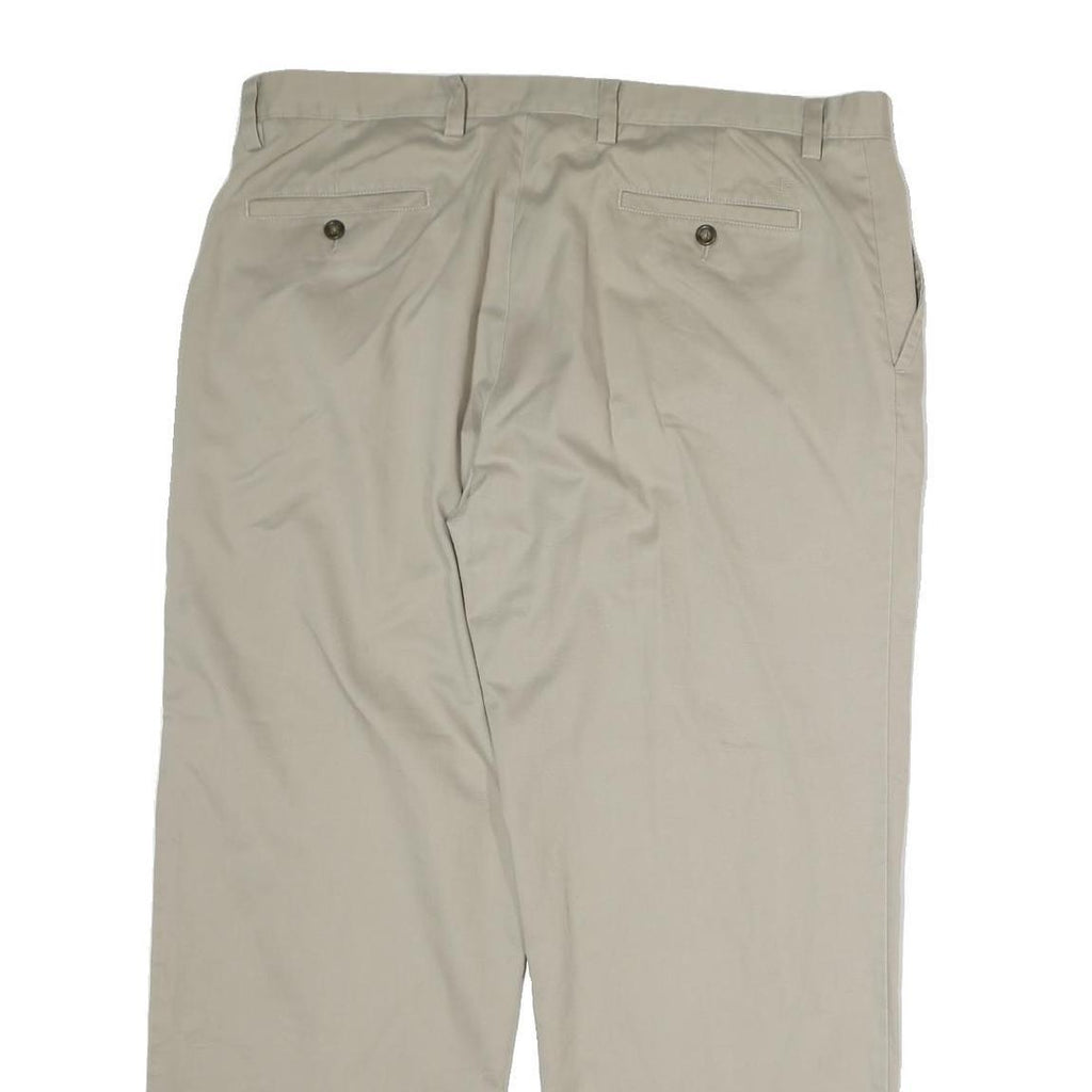 DOCKERS Mens Cotton Beige Regular Straight Trousers W38 L29 Classic Zip Front