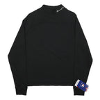 CHAMPION Mens Black Cotton Blend Crew Neck Sweatshirt M Logo Embroidered