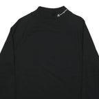 CHAMPION Mens Black Cotton Blend Crew Neck Sweatshirt M Logo Embroidered