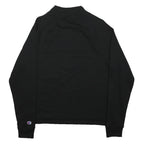 CHAMPION Mens Black Cotton Blend Crew Neck Sweatshirt M Logo Embroidered