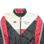 UMBRO Mens Black & White & Red Zip Nylon Oversized Jacket L Retro Sportswear