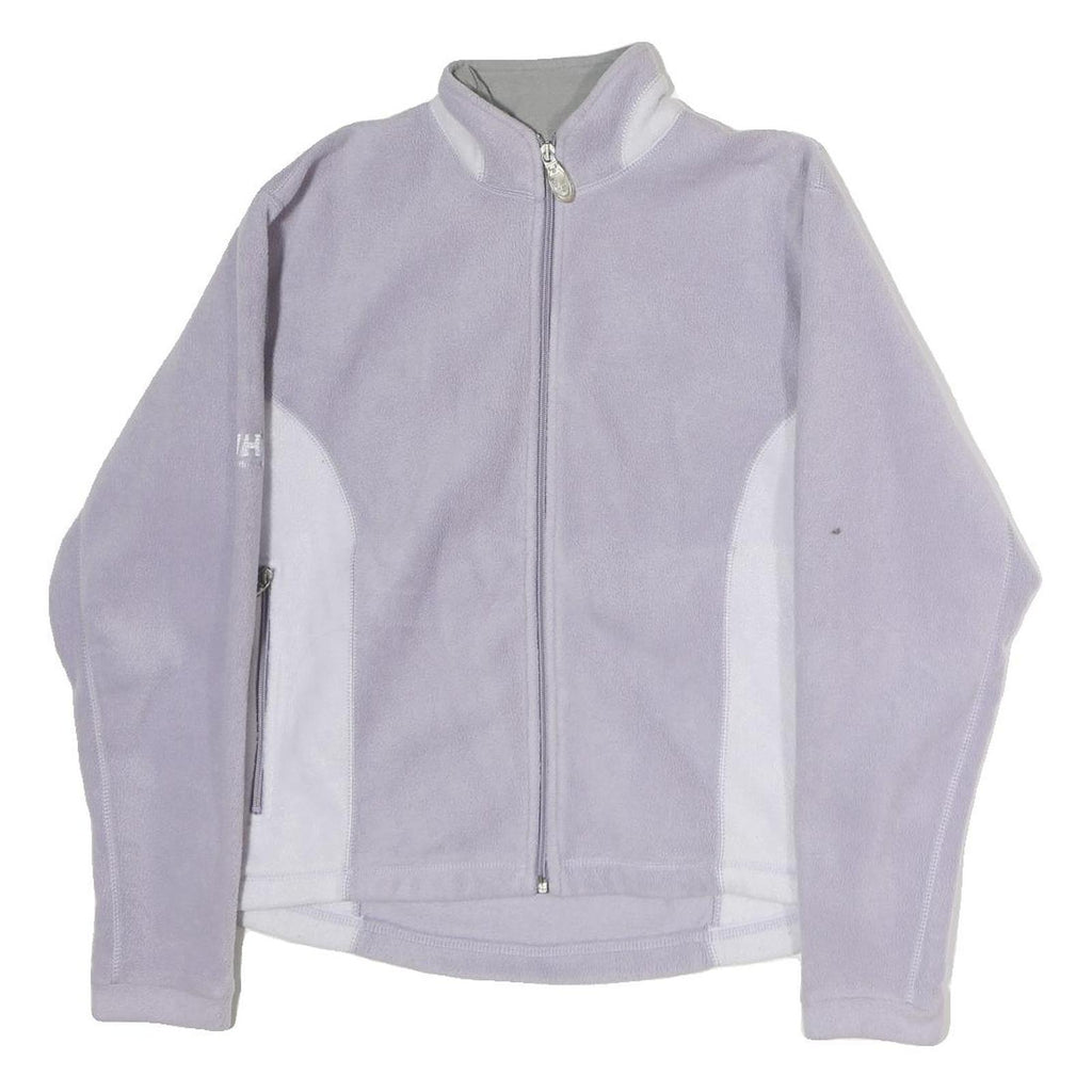 HELLY HANSEN Womens Lilac & White Zip Up Fleece Jacket S Polyester Casual