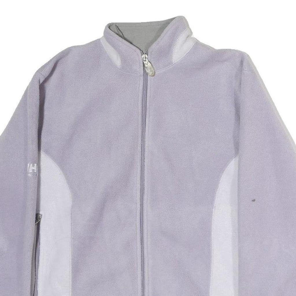 HELLY HANSEN Womens Lilac & White Zip Up Fleece Jacket S Polyester Casual
