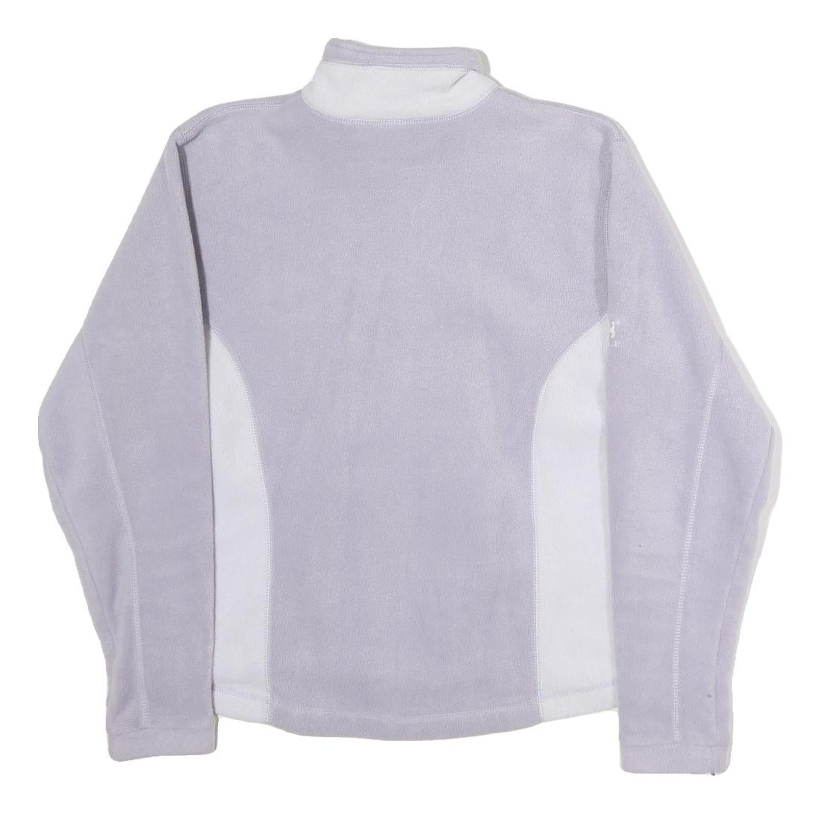 HELLY HANSEN Womens Lilac & White Zip Up Fleece Jacket S Polyester Casual