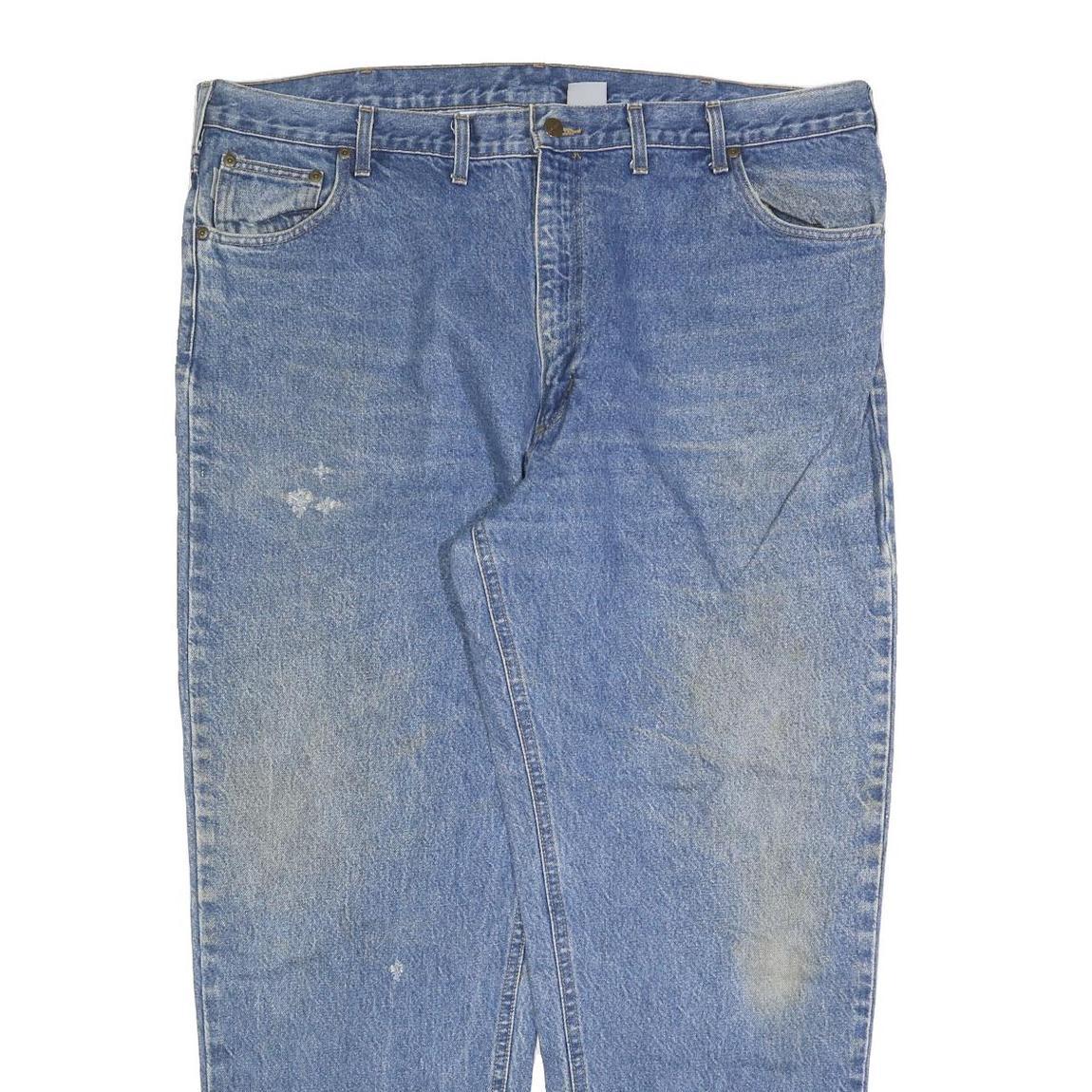 CARHARTT Mens Jeans Blue Relaxed Straight Denim Medium W46 L32 Workwear Casual