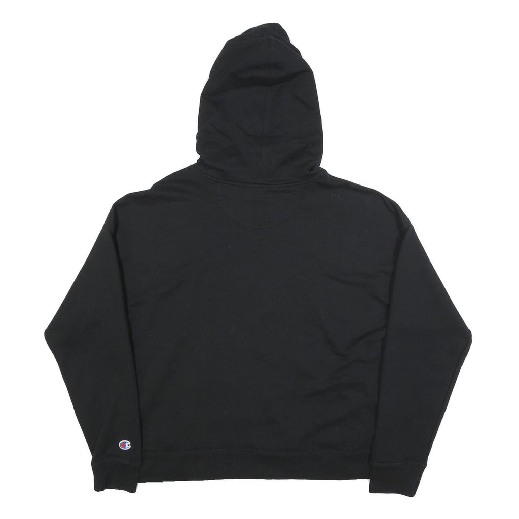 CHAMPION Womens Black Pullover Hoodie L Classic Logo Sweatshirt