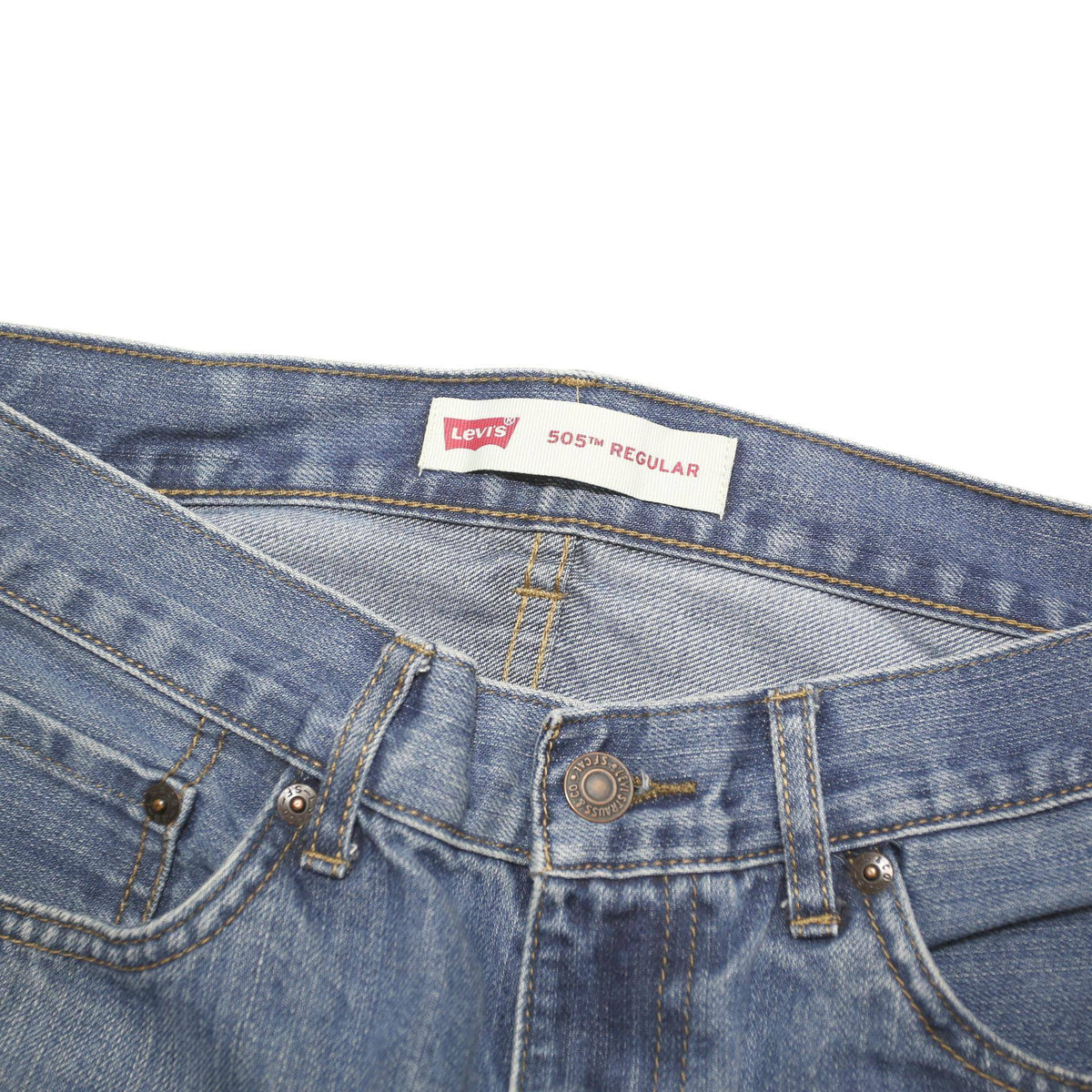 LEVI'S Mens 505 Regular Fit Straight Jeans Blue Denim W28 L28 Classic Cotton