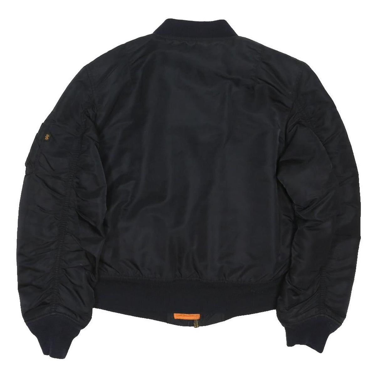 ALPHA INDUSTRIES Mens Black Bomber Jacket M Polyester Blend Plain Zip Casual