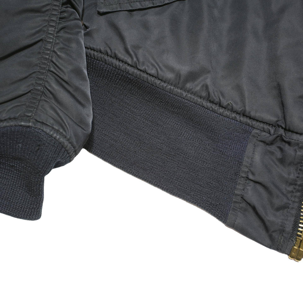 ALPHA INDUSTRIES Mens Black Bomber Jacket M Polyester Blend Plain Zip Casual