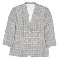 JOBIS Womens Grey Check Cotton Blend Classic Jacket M Button Closure Tailored