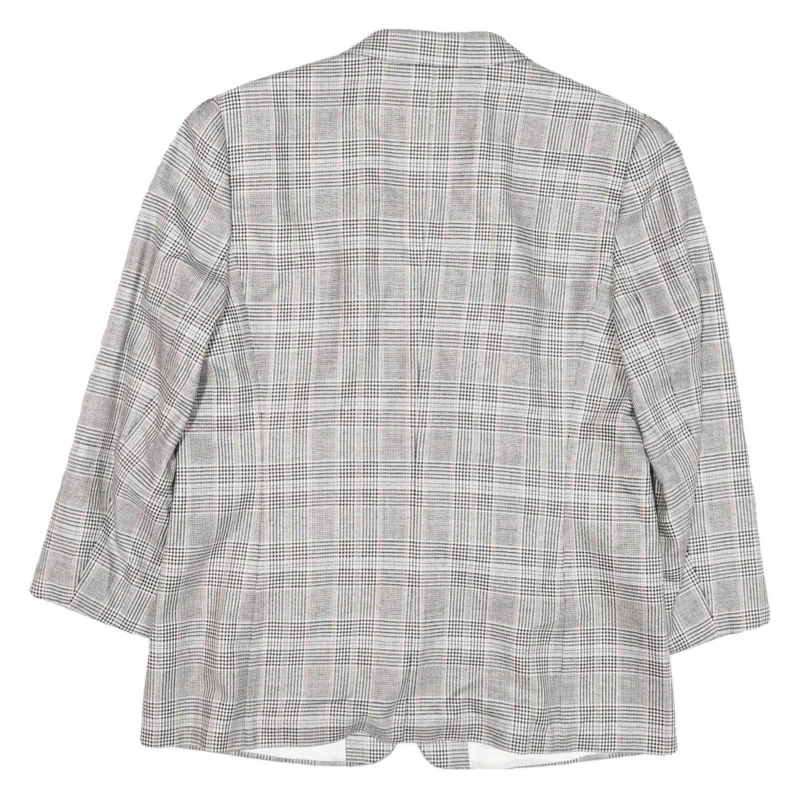JOBIS Womens Grey Check Cotton Blend Classic Jacket M Button Closure Tailored