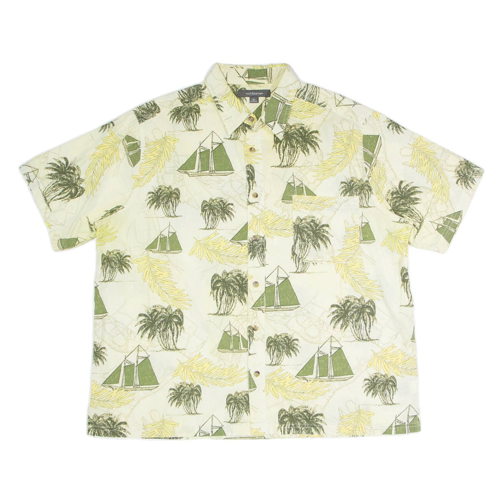 CROFT & BARROW Boat Mens Shirt Yellow Crazy Pattern XL