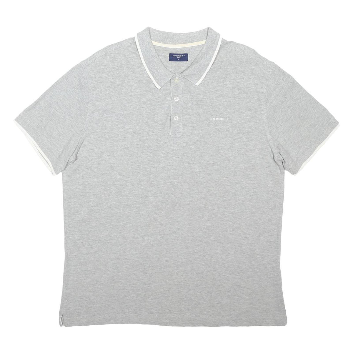 HACKETT LONDON Mens Grey Basic Polo Shirt XL Cotton Blend Short Sleeve Casual