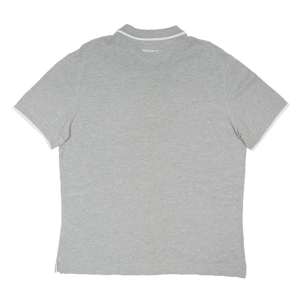 HACKETT LONDON Mens Grey Basic Polo Shirt XL Cotton Blend Short Sleeve Casual