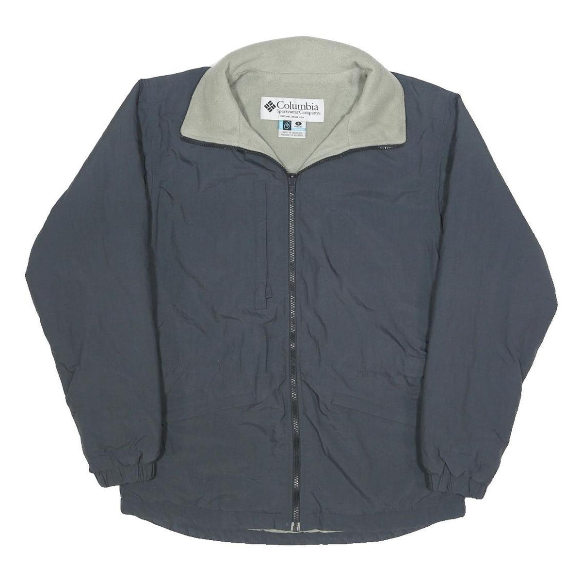 COLUMBIA Womens Grey & Light Grey Outdoor Jacket S Nylon Zip Casual Lightweight
