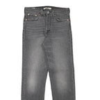 LEVI'S Womens Grey Regular Straight Denim Raw W26 L29 Zip Cotton Blend Jeans