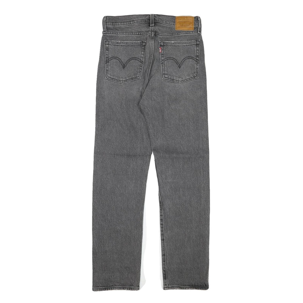 LEVI'S Womens Grey Regular Straight Denim Raw W26 L29 Zip Cotton Blend Jeans