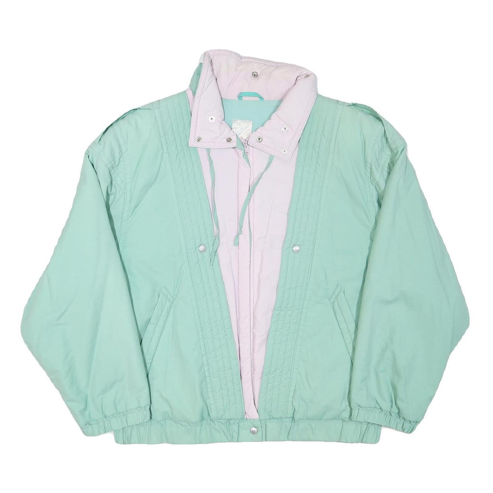 SPORT JET Womens Pastel Green & Light Pink Zip Jacket XL Polyester Blend Plain