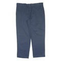 DICKIES Mens Polyester Blend Navy Regular Fit Straight Leg Trousers W40 L30