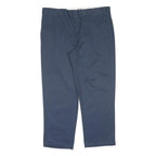 DICKIES Mens Polyester Blend Navy Regular Fit Straight Leg Trousers W40 L30