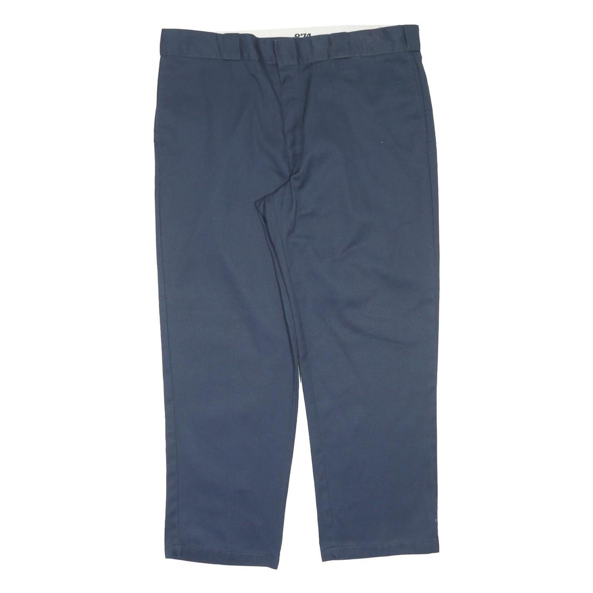 DICKIES Mens Polyester Blend Navy Regular Fit Straight Leg Trousers W40 L30